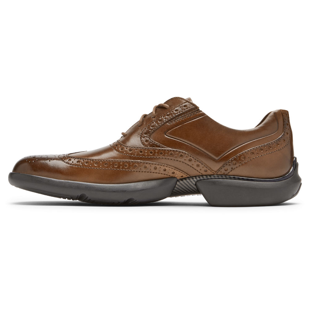 Rockport Mens Lace Up Brown - Total Motion Advance Wingtip - UK 963-HFUNZI